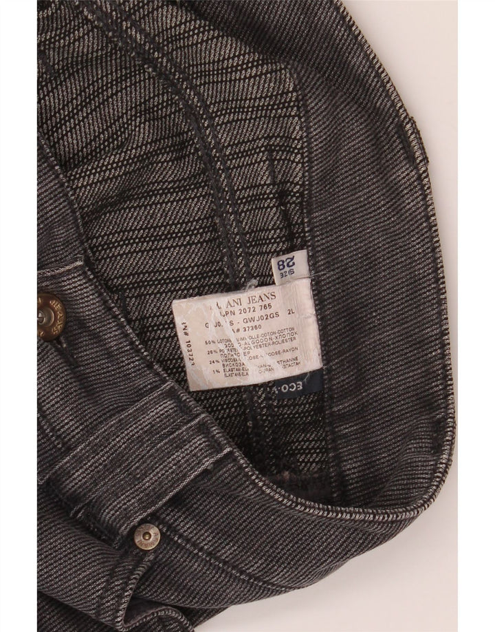 ARMANI Pantalones Casuales Rectos De Talle Bajo W34 L34 Gris A Rayas
