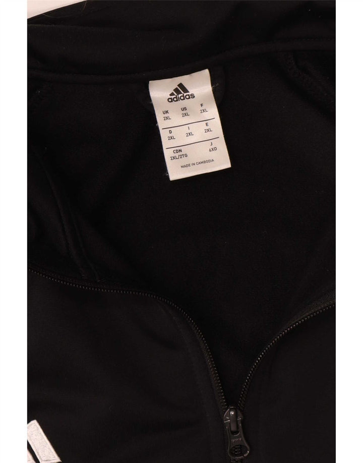 Adidas - Chaqueta de chándal gráfica para hombre, talla 2XL, poliéster negro