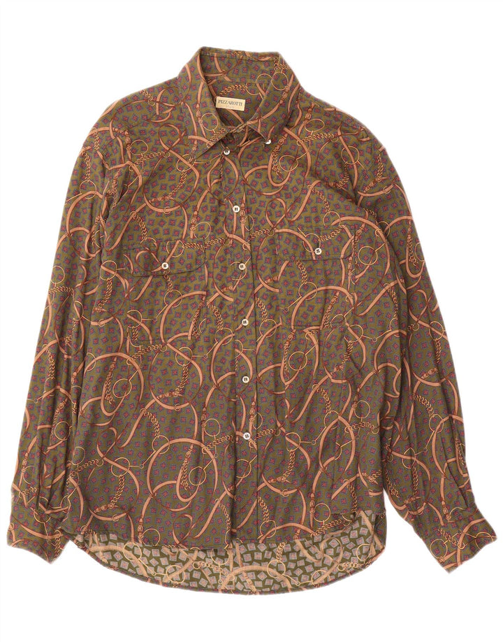 Pizzarotti Camisa Estampada Abstracta Hombre XL Verde