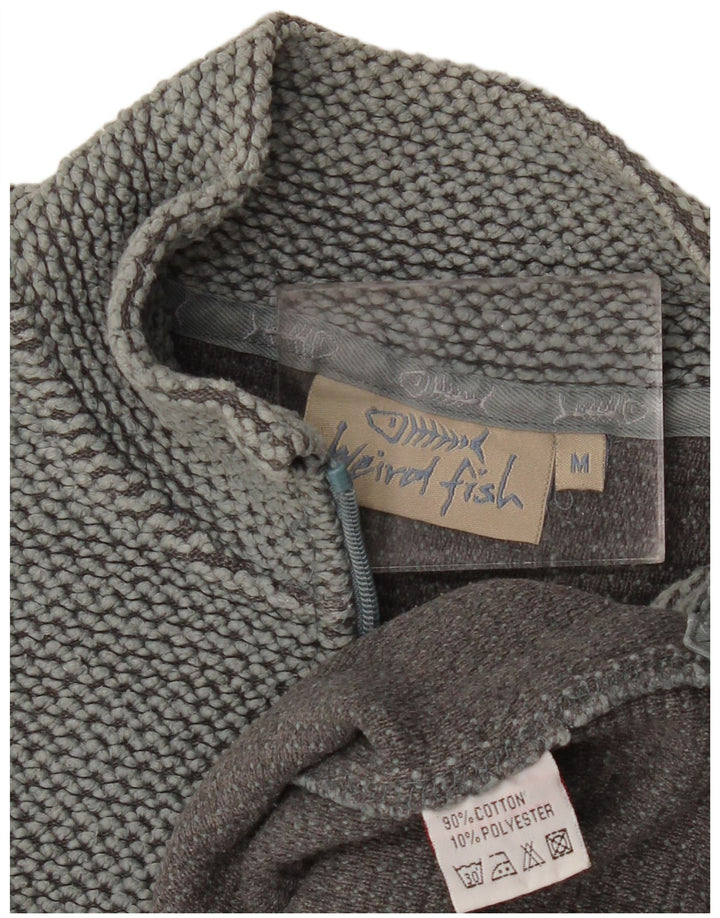 Weird Fish - Sudadera con cuello y cremallera para hombre, color verde medio, algodón