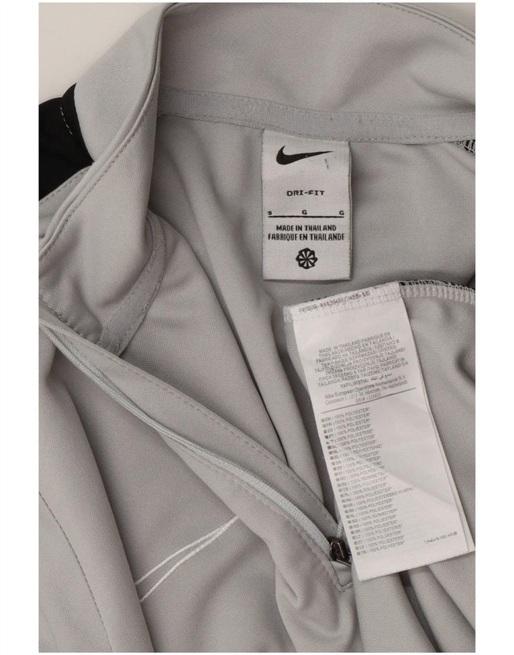 Nike Dri Fit - Chándal con cremallera y cuello para hombre, talla pequeña, color gris