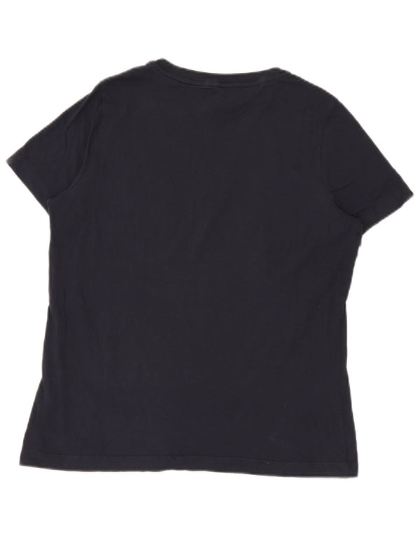 Tommy Hilfiger Camiseta gráfica para mujer Top UK 14 Medium Azul marino Algodón