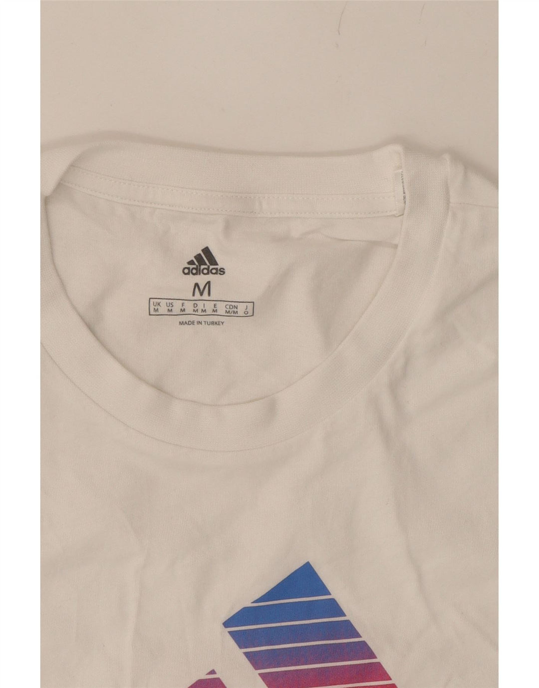 ADIDAS Mens Graphic T-Shirt Top Medium White Cotton Vintage Adidas and Second-Hand Adidas from Messina Hembry 