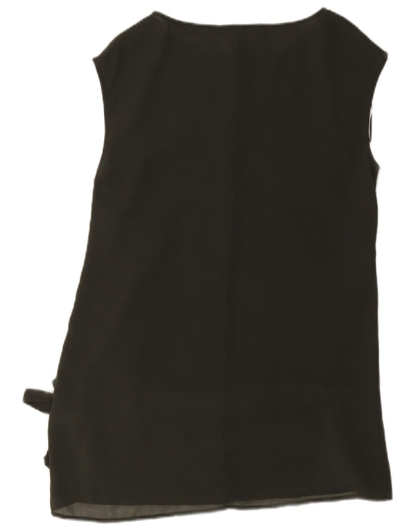 MINT VELVET Womens Sleeveless Shift Dress UK 10 Small Black Floral