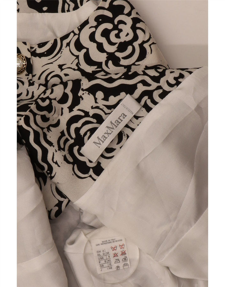 Max Mara Chaqueta tipo blazer de 4 botones para mujer Reino Unido 42 Poliéster floral blanco mediano