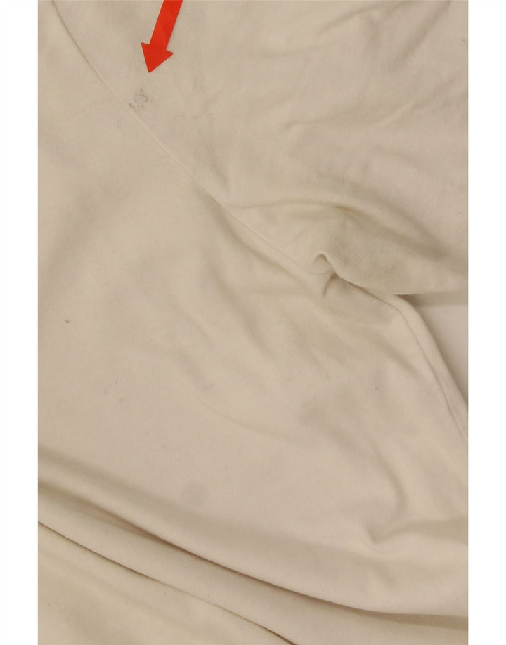 Ellesse Camiseta gráfica para hombre Top pequeño de algodón blanco roto