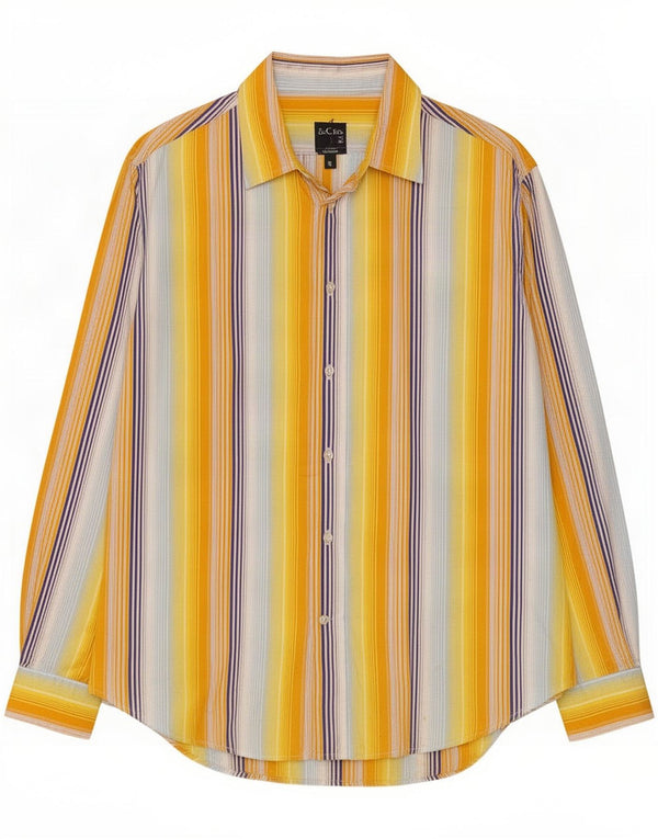 Camisa Massimo Dutti Hombre Talla 42 Grande Rayas Amarillas