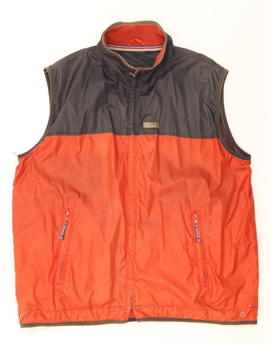 Paco Chaleco Para Hombre UK 40 Nylon Color Block Naranja Grande