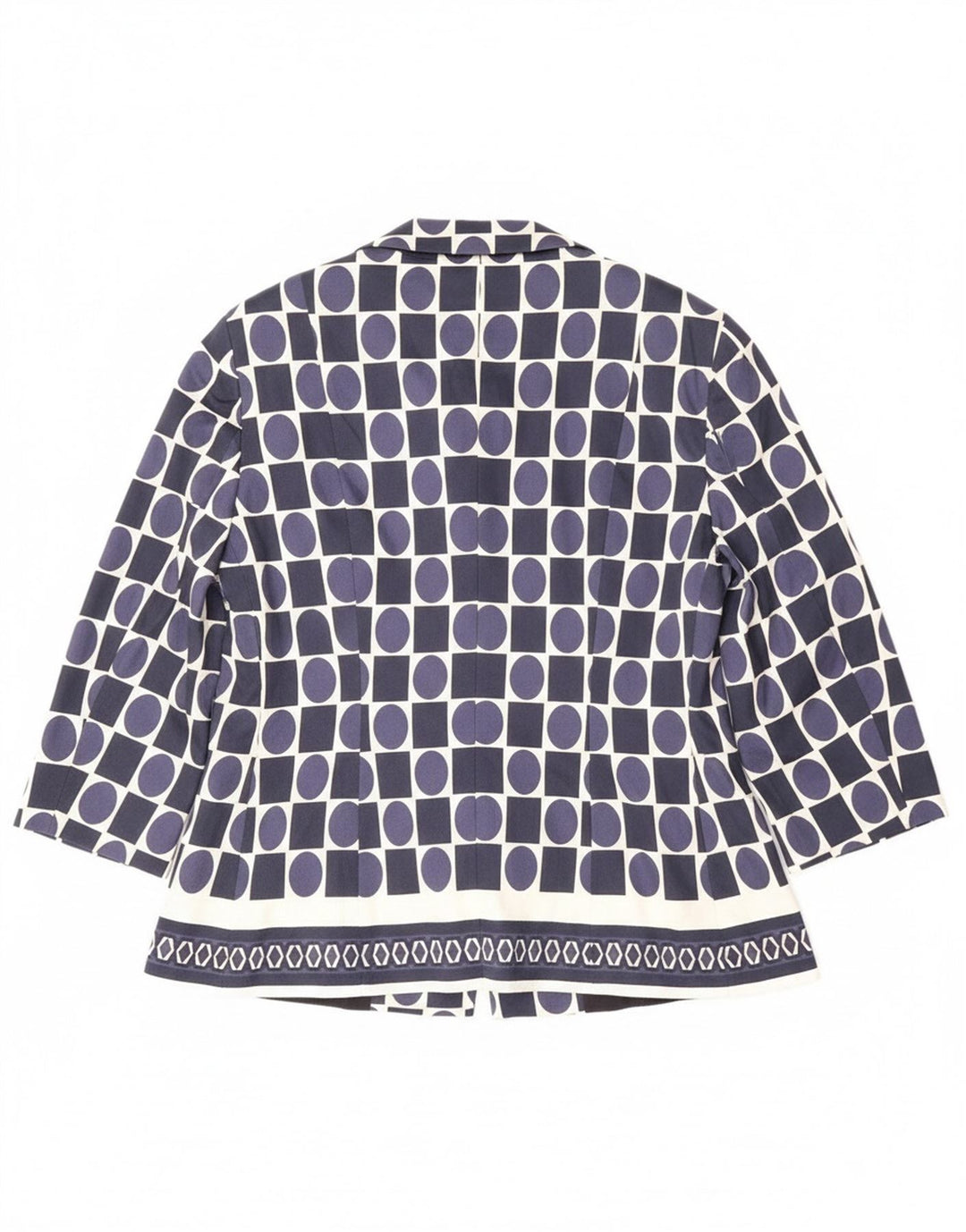 Perte by Krizia Chaqueta Blazer para Mujer UK 46 Grande Azul Marino Geométrico