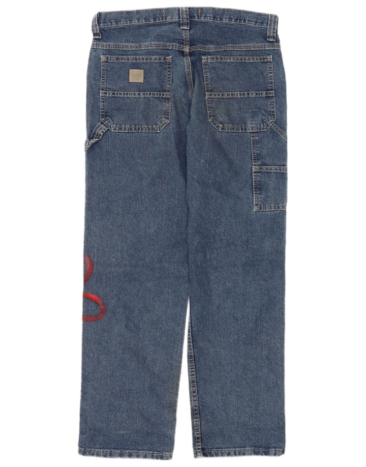 Vaqueros Lee Cargo Rectos Para Mujer W32 L30 Algodón Floral Azul