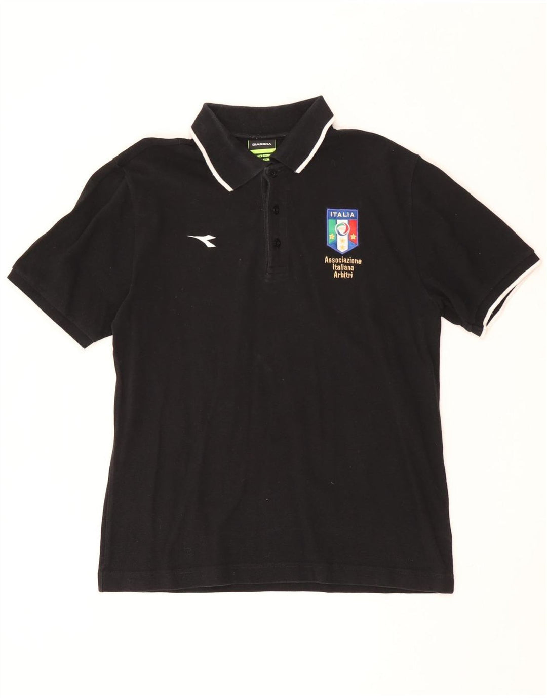 DIADORA Polo Italia Graphic Hombre Algodón Negro Mediano