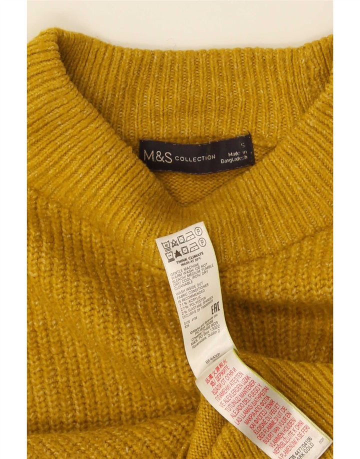 Marks & Spencer Suéter de cuello redondo para mujer UK 10 Small Yellow
