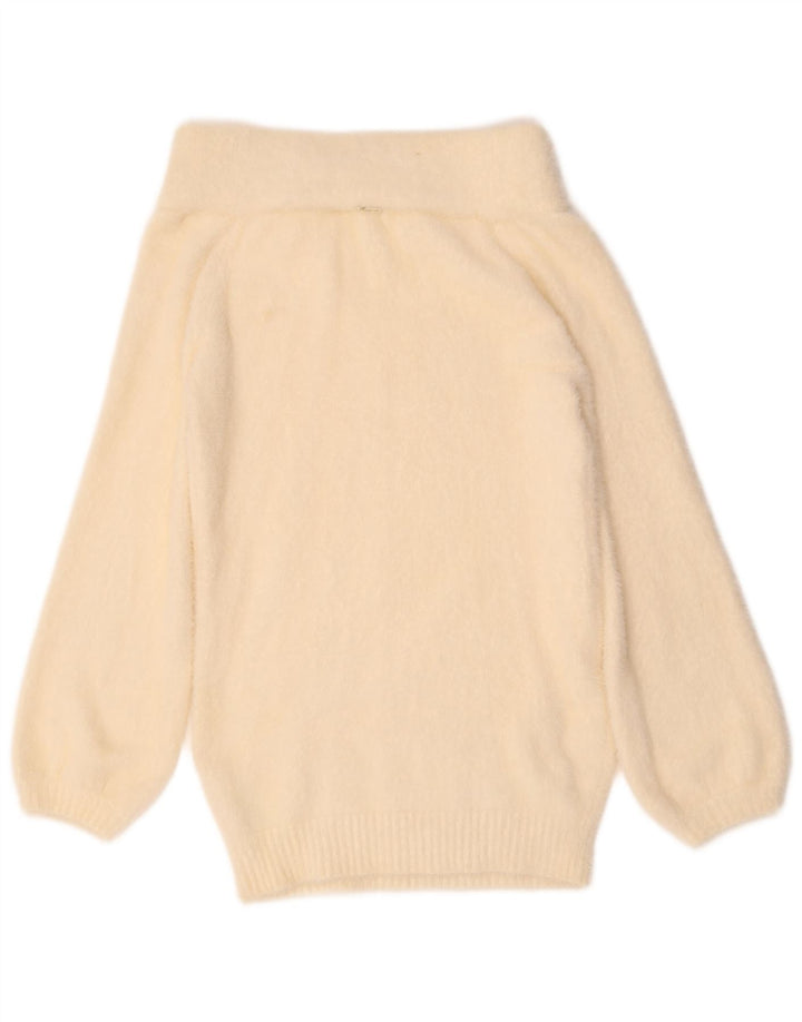 Guess Suéter oversize con cuello vuelto para mujer UK 4 XS Off White Polyamide