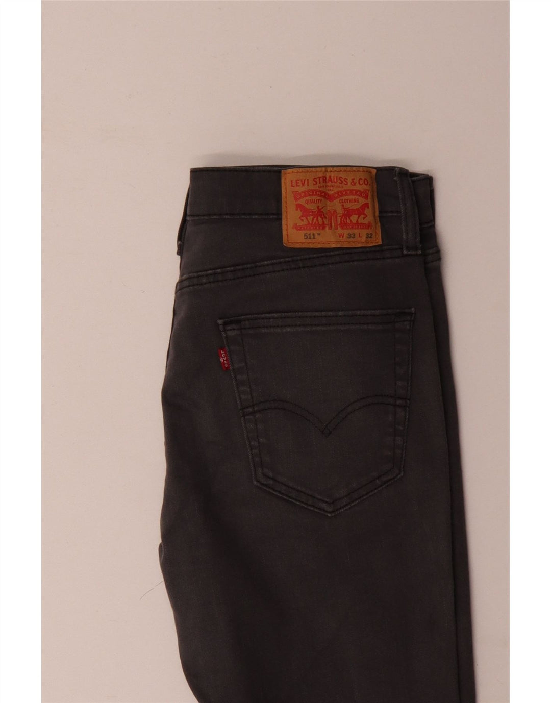 Levi's Hombre 511 Slim Jeans W33 L32 Algodón Gris