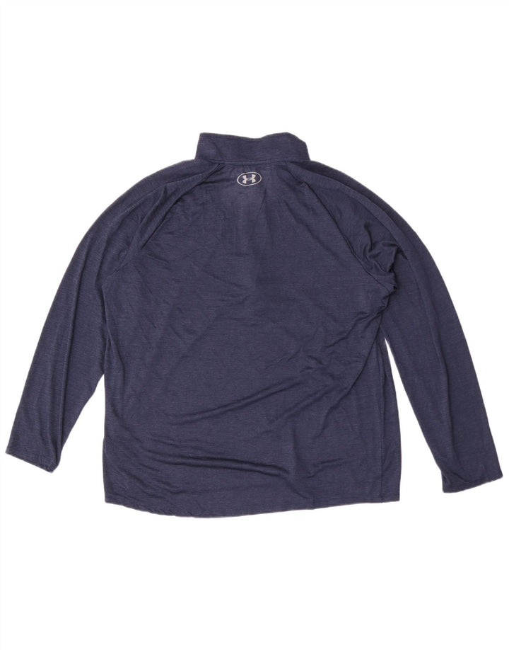 Under Armour Mujer Zip Neck Pullover Chándal Top UK 40 XL Azul Marino