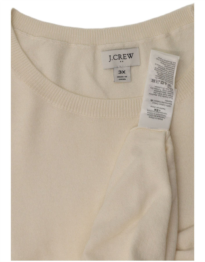 J. CREW Suéter tipo jersey con cuello redondo para mujer UK 22 3XL Algodón blanco roto