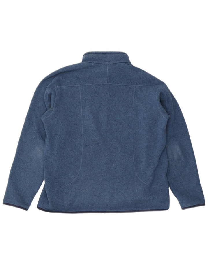 Patagonia Hombre Zip Neck Sudadera Jumper Large Azul Poliéster