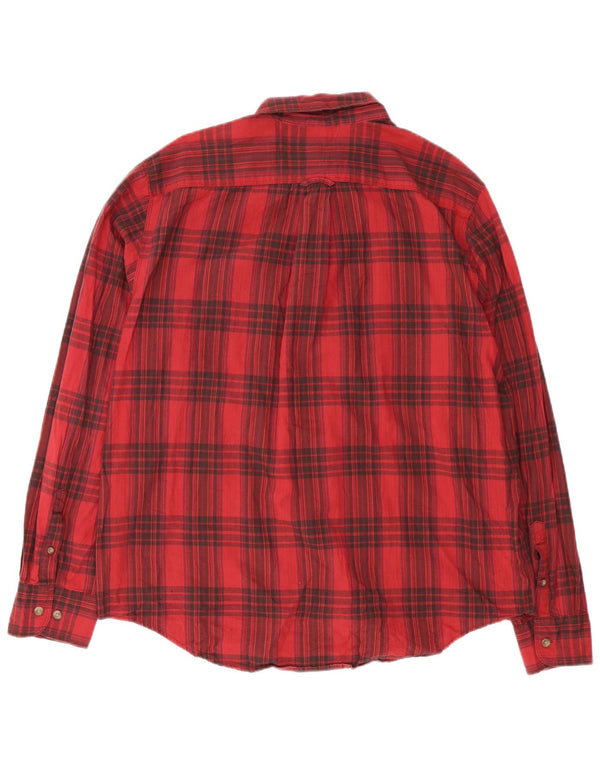 Eddie Bauer Camisa de franela para hombre XL Algodón a cuadros rojos