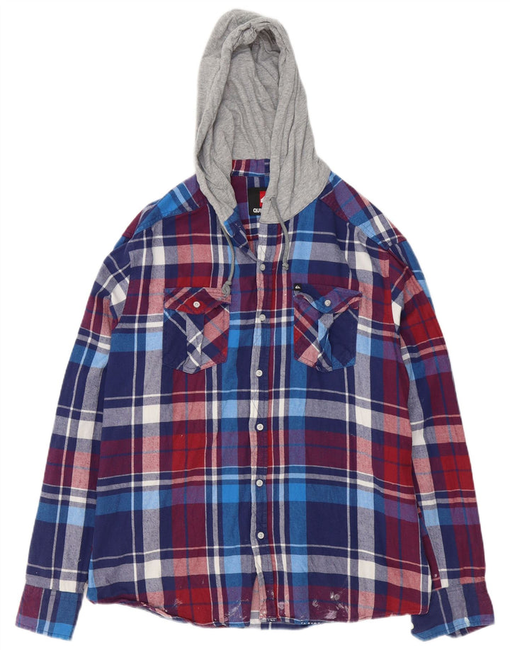 Quiksilver Camisa De Franela Con Capucha A Cuadros Grandes Multicolor |