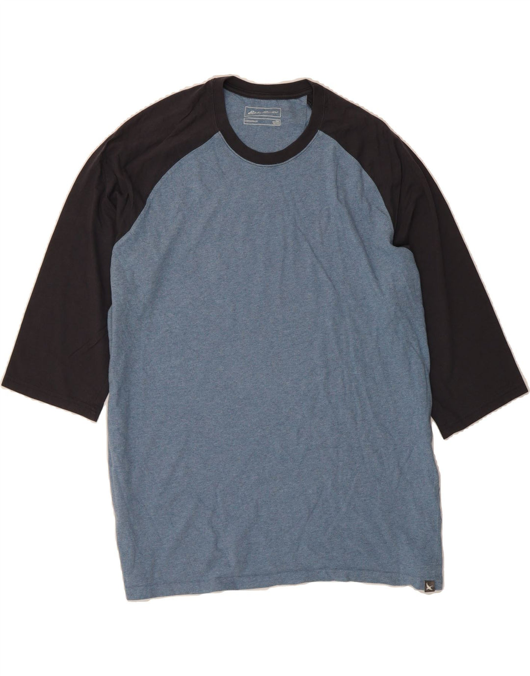 EDDIE BAUER Mens Top 3/4 Sleeve 2XL Blue Colourblock Cotton Vintage Eddie Bauer and Second-Hand Eddie Bauer from Messina Hembry 