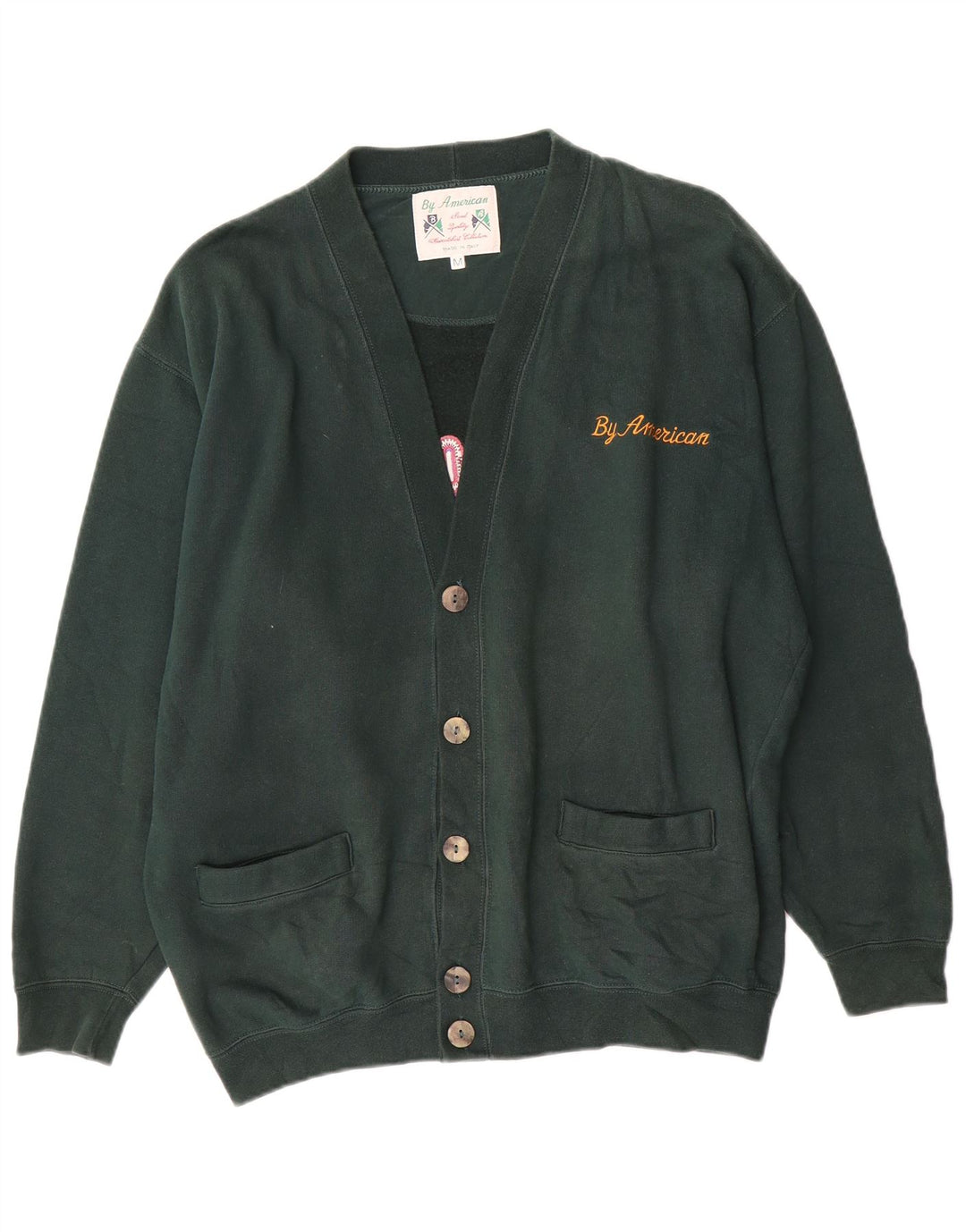 By American Suéter tipo cárdigan para hombre Algodón verde medio