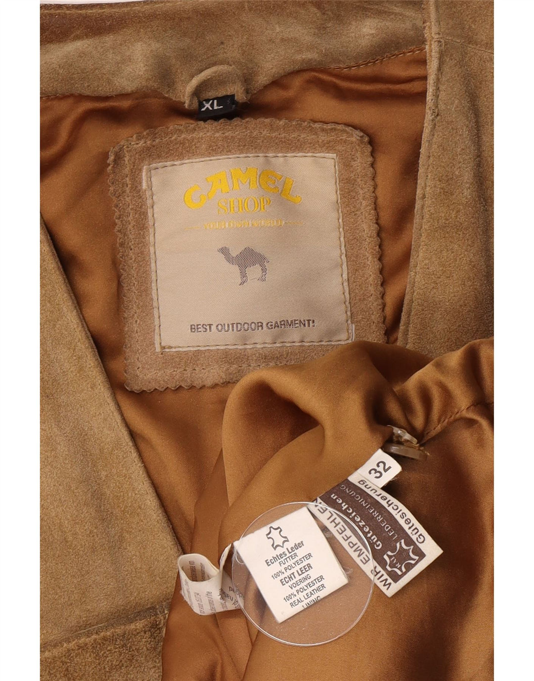 Camel Active Chaleco de ante para hombre XL Cuero beige