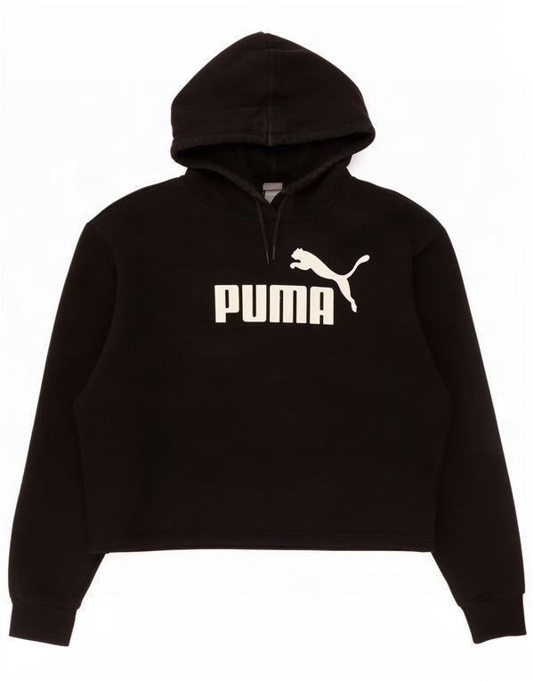 Puma - Sudadera con capucha para mujer, diseño gráfico de gran tamaño, talla 6, XS, color negro
