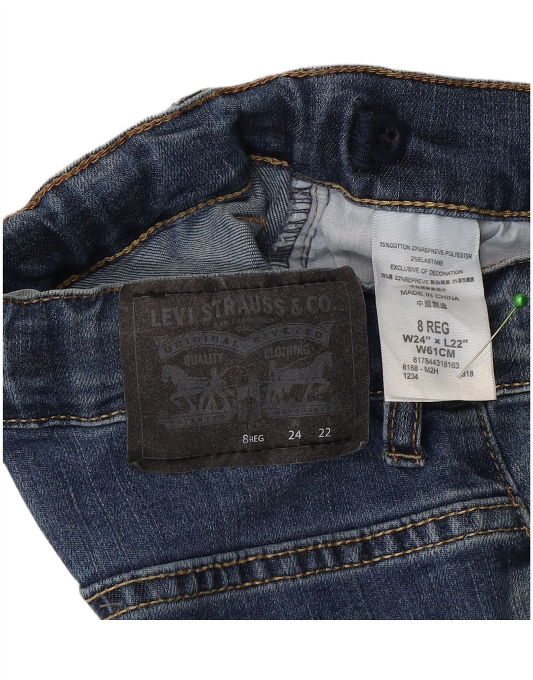 Levi's Jeans 511 Slim para niños 7-8 años W24 L22 Algodón azul