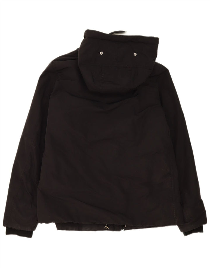 Zara Mujer Chaqueta Acolchada Extragrande Con Capucha UK 10 Small Black