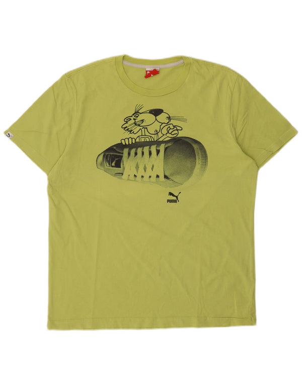 Puma - Camiseta gráfica para hombre, talla grande, verde