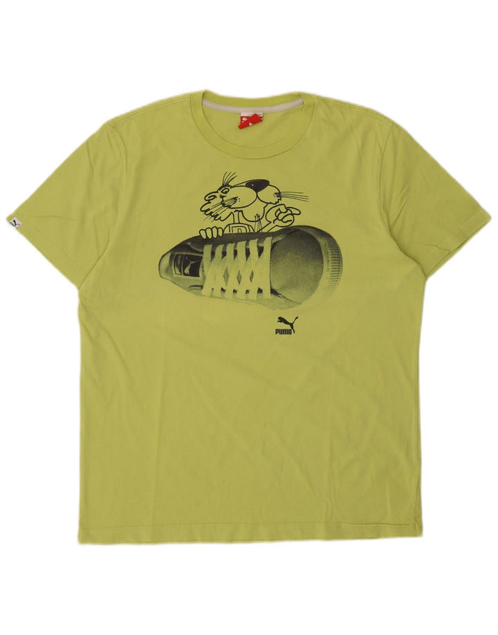 Puma - Camiseta gráfica para hombre, talla grande, verde