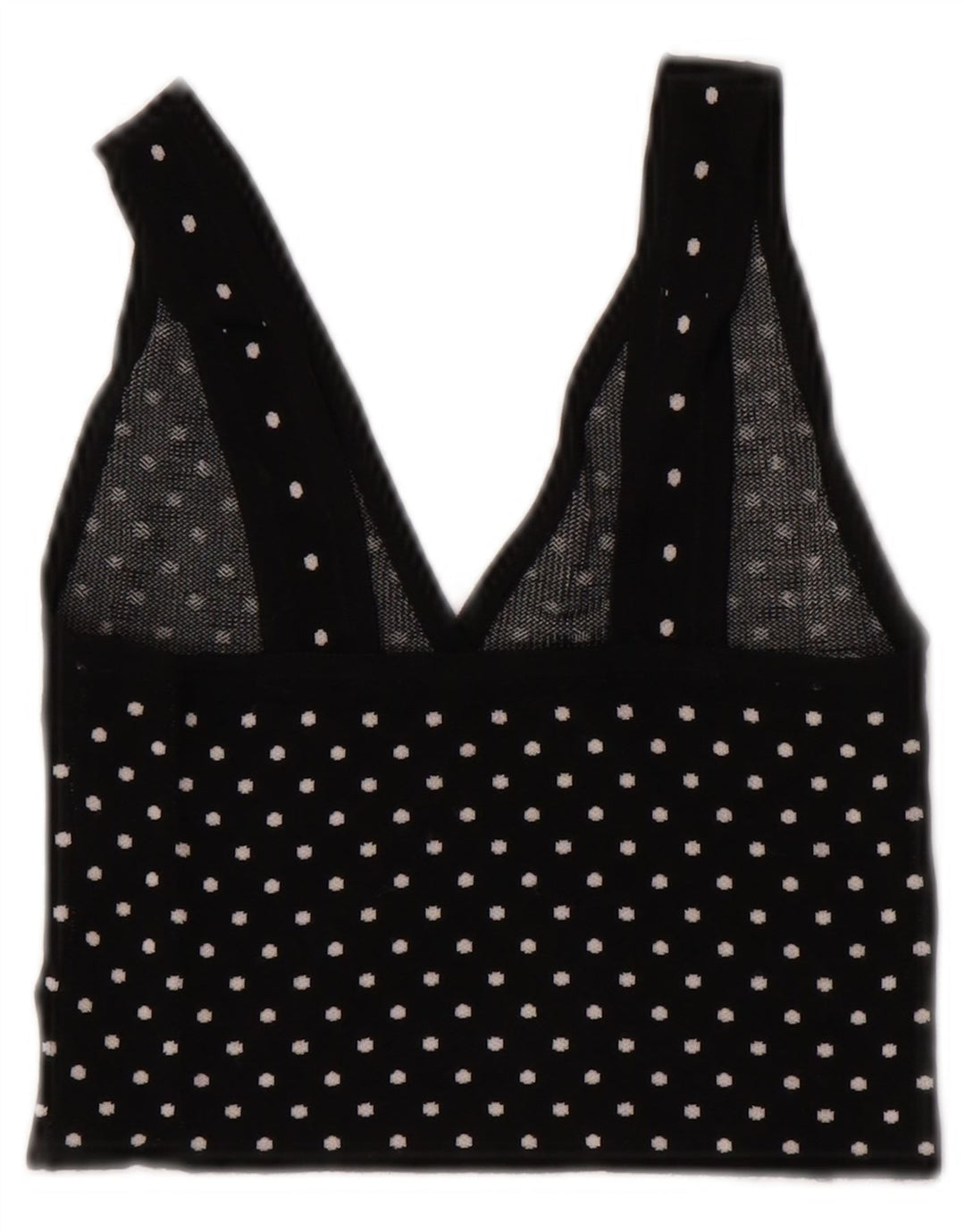 Zara Top corto sin mangas para mujer UK 8 Small Viscosa negra manchada