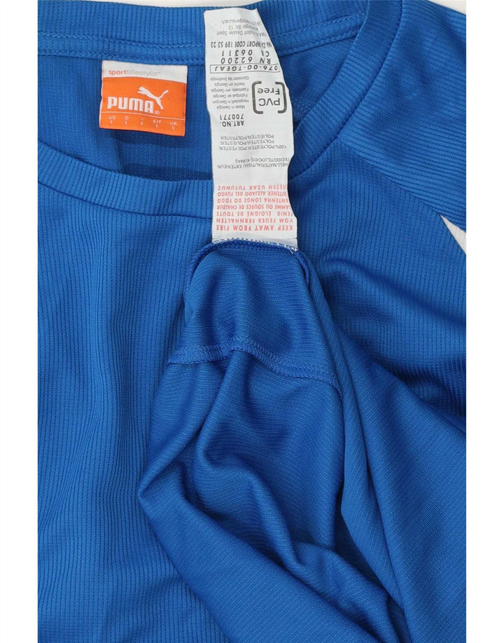 Puma Camiseta de manga larga para hombre Poliéster a rayas azules grandes