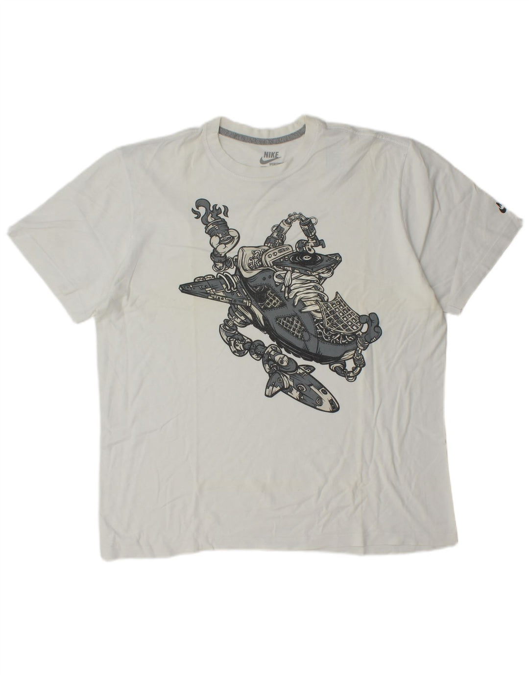 Nike Camiseta gráfica de ajuste estándar para hombre XL Blanco Algodón