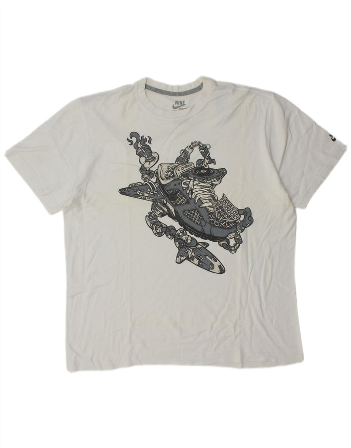 Nike Camiseta gráfica de ajuste estándar para hombre XL Blanco Algodón
