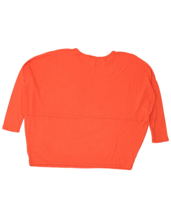 Dack's Womens Oversized Top 3/4 Sleeve UK 10 Small Orange Viscose