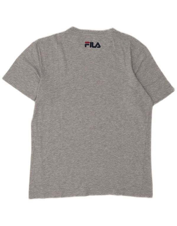 Fila Camiseta gráfica para hombre Top de algodón moteado gris medio