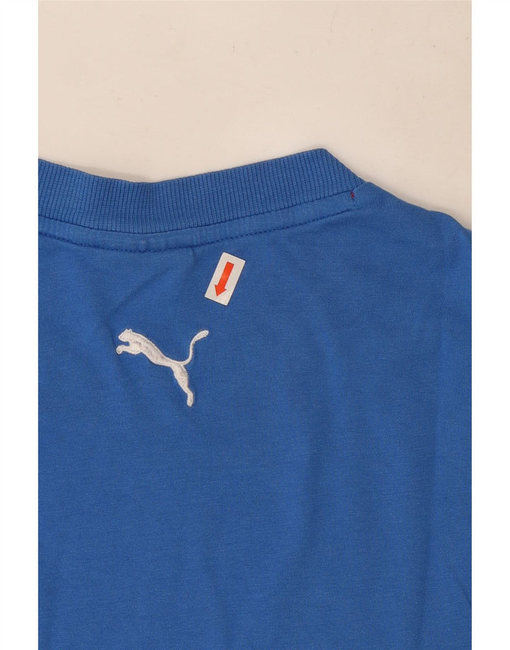 Puma Hombre Camiseta Gráfica Top Azul Medio