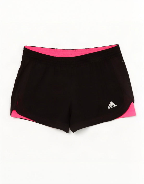Adidas Mujer Climalite Sport Shorts UK 8/10 Pequeño Negro Poliéster