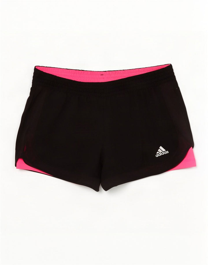 Adidas Mujer Climalite Sport Shorts UK 8/10 Pequeño Negro Poliéster
