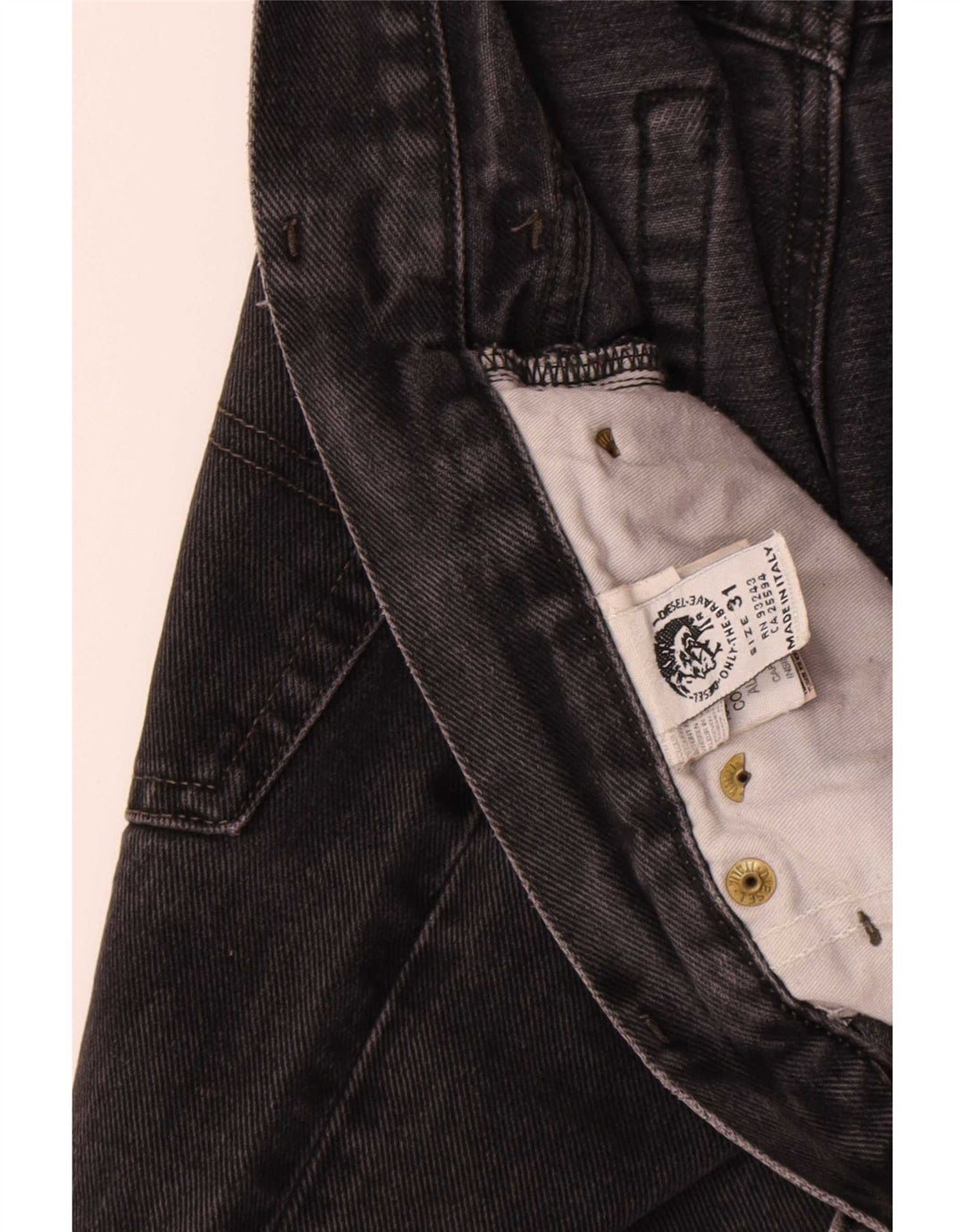 Diesel Vaqueros Rectos Para Hombre W31 L31 Algodón Negro