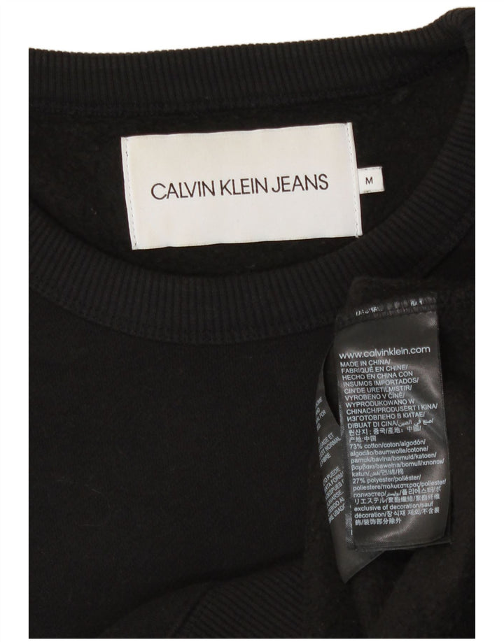 Calvin Klein Jeans Hombre Sudadera Gráfica Jumper Algodón Negro Mediano