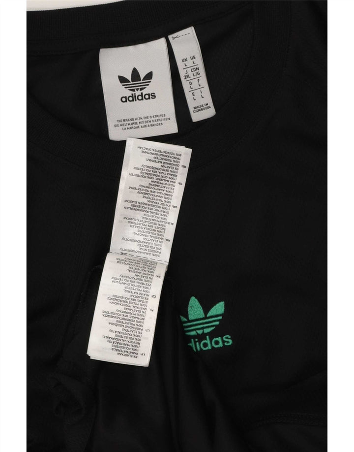 Adidas Hombre Camiseta Top Grande Negro Argyle/Diamond Poliéster