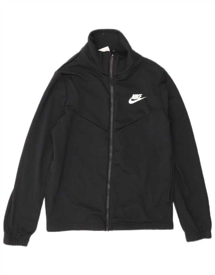 Nike Boys Graphic Chándal Top Chaqueta 10-11 años Mediano Negro Poliéster