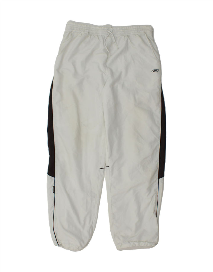 REEBOK Mens Tracksuit Trousers Medium  White Colourblock Polyester Vintage Reebok and Second-Hand Reebok from Messina Hembry 