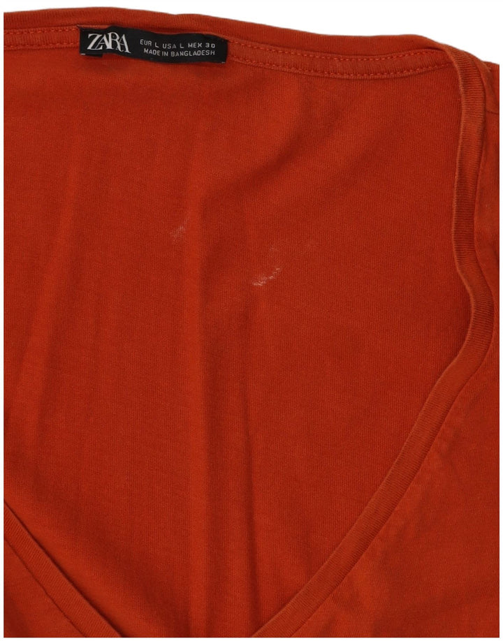 ZARA Mujer Vestido Escalonado UK 46 Grande Naranja