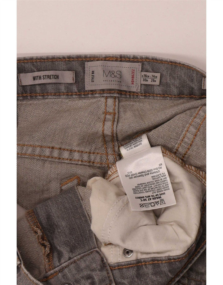 Vaqueros rectos para mujer Marks & Spencer W30 L29 Algodón gris