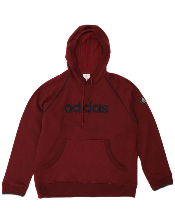 ADIDAS Hombre Graphic Sudadera con capucha Jumper Algodón granate medio