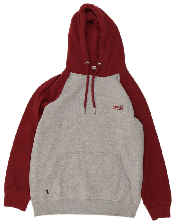Superdry Hombre Sudadera con capucha Jumper XL Gris Colorblock Algodón