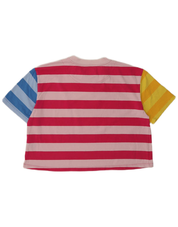 Karl Kani Camiseta corta con gráfico para mujer Top UK 10 Small Multicolor Rayas